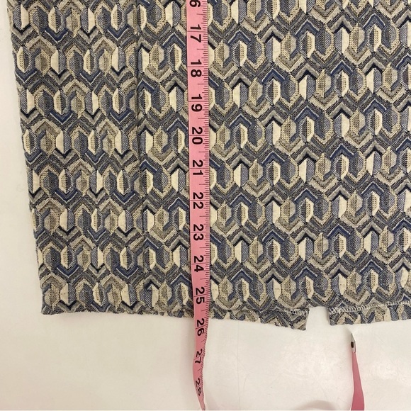 Anthropologie || Maeve Emmy Textured Pencil Skirt Geometric Blue Medium - Picture 6 of 8